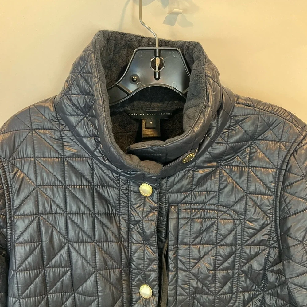 Marc by Marc Jacobs Navy Quilted Trench Coat